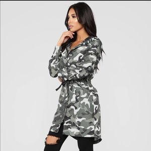 Not A Snitch Utility Jacket - Olive Camo